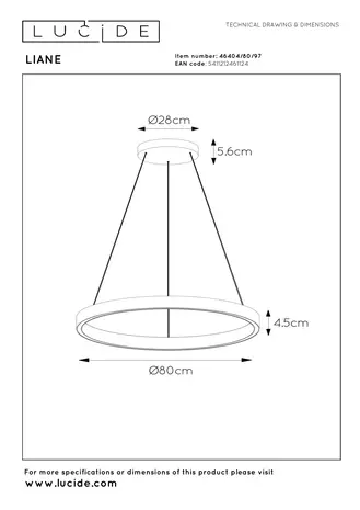 Lucide LIANE - Hängeleuchte - Ø 80 cm - LED - CCT - Rostbraun
