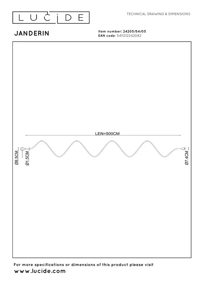 Lucide JANDERIN - Wandleuchte - LED Dimb. - CCT - 1x48W 2700K/4000K - Manueller Bewegungssensor - Farbe Champagner