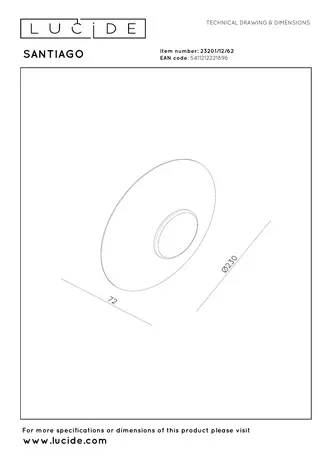 Lucide Premium SANTIAGO - Wandleuchte - Ø 23 cm - LED - CCT - Bernstein