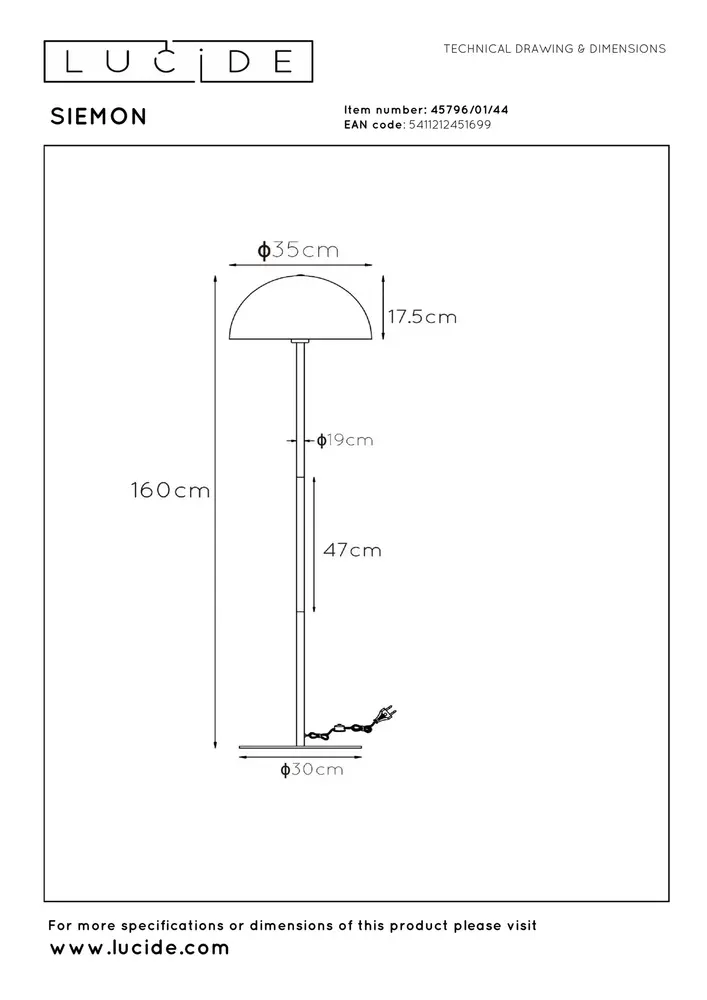 Lucide SIEMON - Stehleuchte - Ø 35 cm - 1xE27 - Ockergelb Lucide SIEMON - Stehleuchte - Ø 35 cm - 1xE27 - Ockergelb