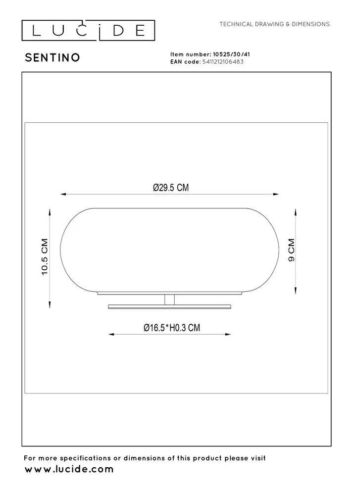 Lucide SENTINO - Tischleuchte - Ø 29,5 cm - 3xG9 - Taupe