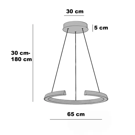 Freelight Hängelampe Cavallo Ø 65 cm Comfortlift Bronze Gold