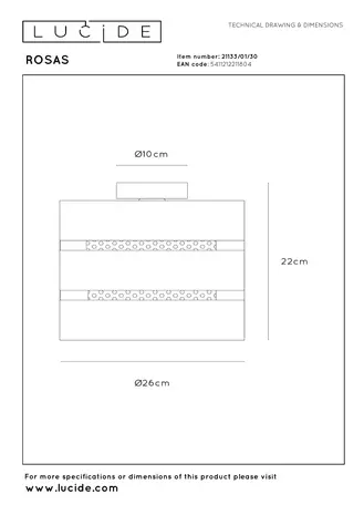 Lucide ROSAS - Deckenleuchte - Ø 26 cm - 1xE27 - Schwarz Lucide ROSAS - Deckenleuchte - Ø 26 cm - 1xE27 - Schwarz