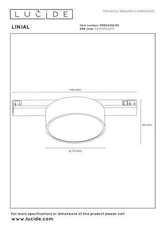 Lucide LINIAL FIXT Railspot - 1-phasiges Schienensystem/ Schienenbeleuchtung - 1xLED - Champagner