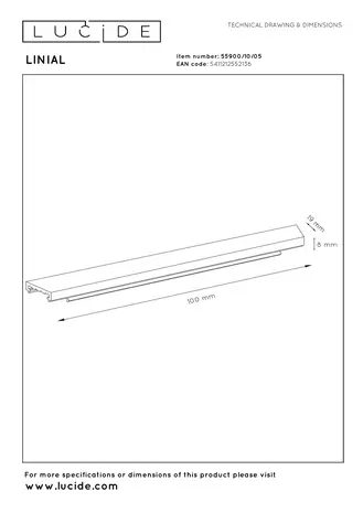 Lucide LINIAL Abdeckplatte/Abdeckung- 1-Phasen-Schienensystem / Schienenbeleuchtung - 10 CM - Champagner