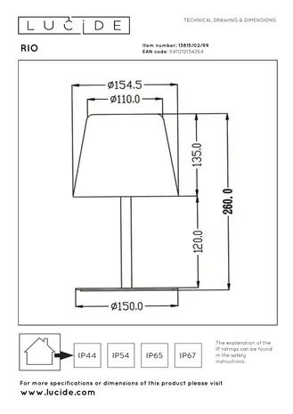 Lucide RIO - Wiederaufladbare Tischleuchte Innen/Außen - Batterie/Batterie - Ø 15,5 cm - LED Dimb. - 1x1,8W 3000K - IP44 - RGB - Mehrfarbig