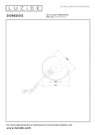 Lucide DOREDOS - Tischleuchte - Ø 20 cm - 1xE27 - Terrakotta Lucide DOREDOS - Tischleuchte - Ø 20 cm - 1xE27 - Terrakotta