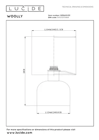Lucide WOOLLY - Tischleuchte - Ø 16 cm - 1xE14 - Grün