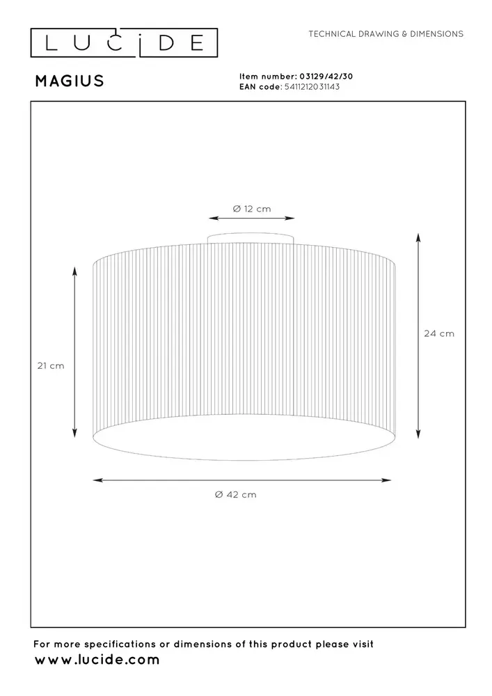 Lucide MAGIUS - Deckenleuchte - Ø 42 cm - 1xE27 - Natur Lucide MAGIUS - Deckenleuchte - Ø 42 cm - 1xE27 - Natur
