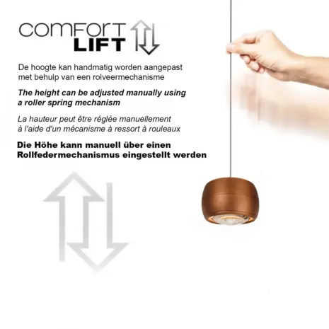 Freelight Hängelampe Cosmo 3-flammig L 90 cm Komfortlift Bronze Gold Freelight Hängelampe Cosmo 3-flammig L 90 cm Komfortlift Bronze Gold