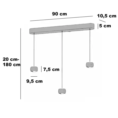 Freelight Hängelampe Cosmo 3-flammig L 90 cm Komfortlift Bronze Gold Freelight Hängelampe Cosmo 3-flammig L 90 cm Komfortlift Bronze Gold