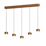 Freelight Hängelampe Cosmo 5-flammig L 120 cm Komfortlift Bronze Gold