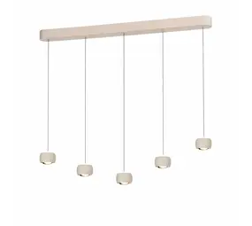 Freelight Hängelampe Cosmo 5-flammig L 120 cm Komfortlift beige Freelight Hängelampe Cosmo 5-flammig L 120 cm Komfortlift beige