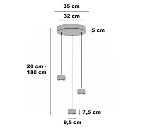Freelight Hängelampe Cosmo 3-flammig Ø 35 cm Komfortlift Bronze Gold Freelight Hängelampe Cosmo 3-flammig Ø 35 cm Komfortlift Bronze Gold
