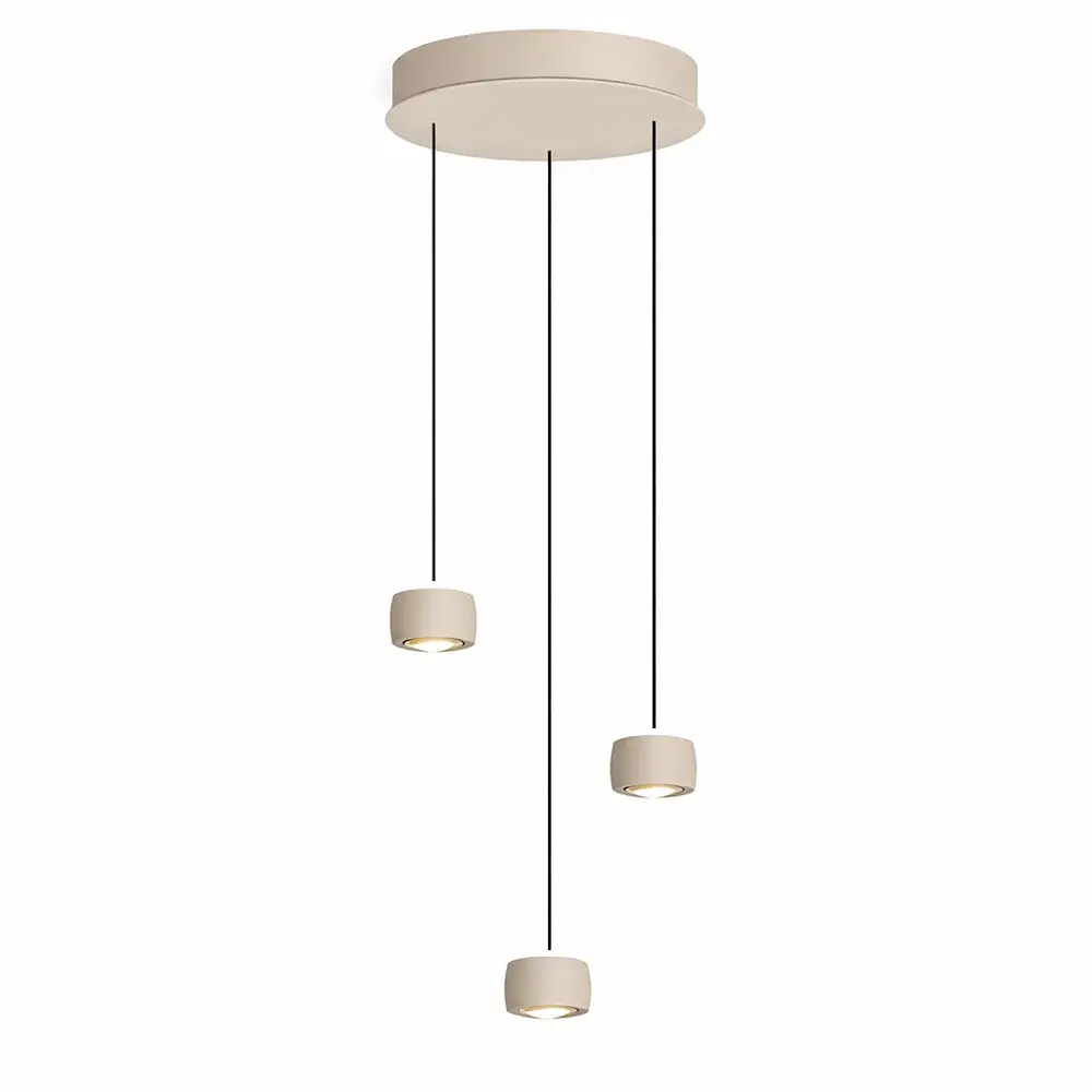 Freelight Hängelampe Cosmo 3-flammig Ø 35 cm Komfortlift beige Freelight Hängelampe Cosmo 3-flammig Ø 35 cm Komfortlift beige