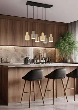 Trio Leuchten Hängelampe Agudo 6-flammig L 85 cm schwarz Trio Leuchten Hängelampe Agudo 6-flammig L 85 cm schwarz