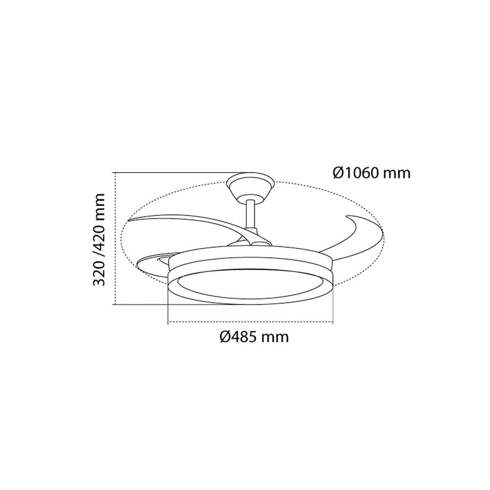 CristalRecord Deckenventilator EVO weiß WIFI Ø 106 cm weiß