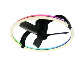 Trio Leuchten Deckenventilator Stockholm RGB WIFI Ø 74 cm schwarz