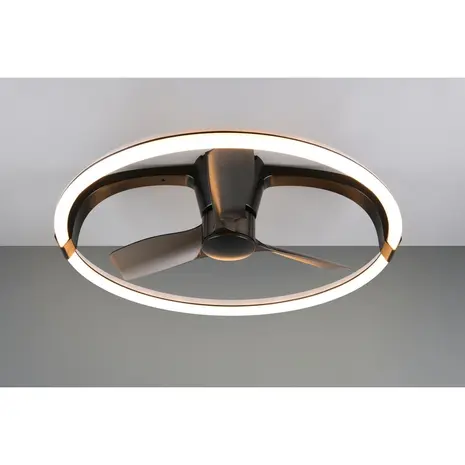 Trio Leuchten Deckenventilator Stockholm RGB WIFI Ø 74 cm schwarz