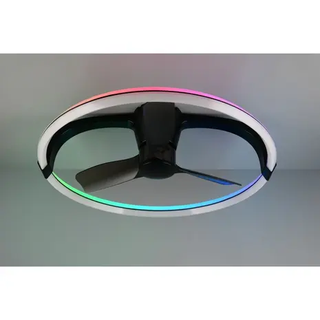 Trio Leuchten Deckenventilator Stockholm RGB WIFI Ø 74 cm schwarz
