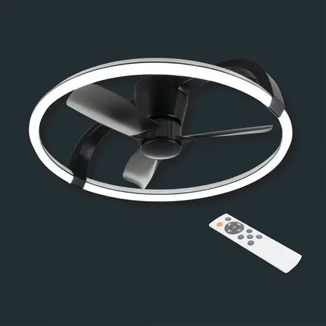 Trio Leuchten Deckenventilator Stockholm Ø 74 cm, schwarz