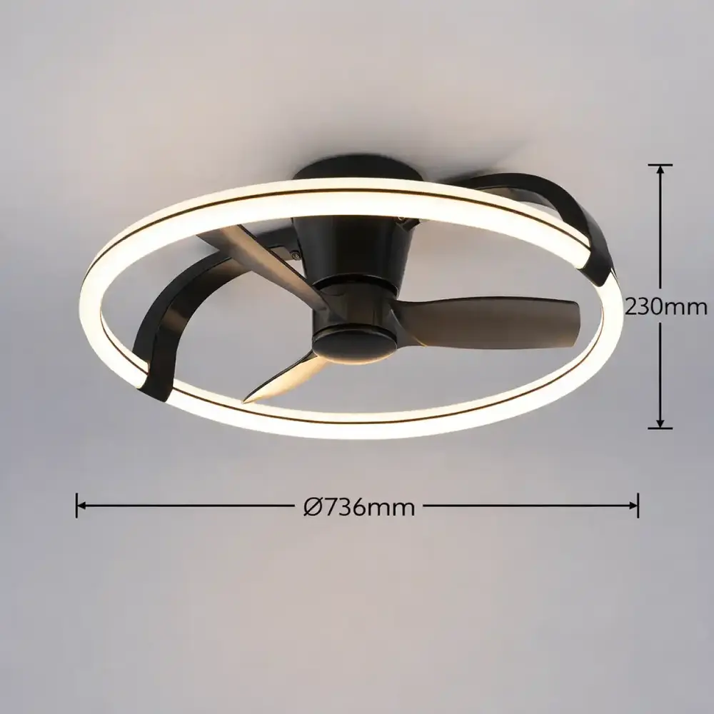 Trio Leuchten Deckenventilator Stockholm Ø 74 cm, schwarz