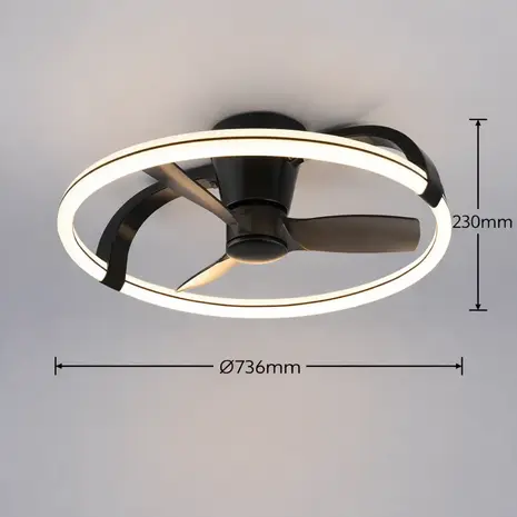 Trio Leuchten Deckenventilator Stockholm Ø 74 cm, schwarz