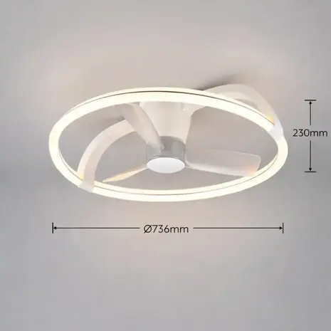 Trio Leuchten Plafondventilator Stockholm Ø 74 cm wit