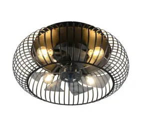 Trio Leuchten Deckenventilator Johanna Ø 61 cm, schwarz