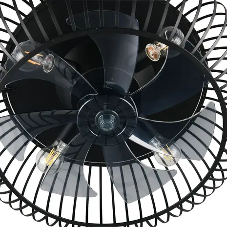 Trio Leuchten Deckenventilator Johanna Ø 61 cm, schwarz