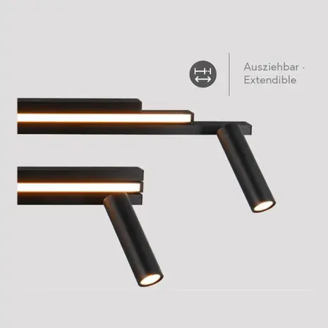 Trio Leuchten Hängelampe Zeno 6-flammig L 112,5 cm schwarz