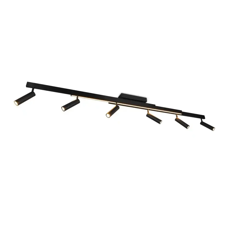 Trio Leuchten Hängelampe Zeno 6-flammig L 112,5 cm schwarz