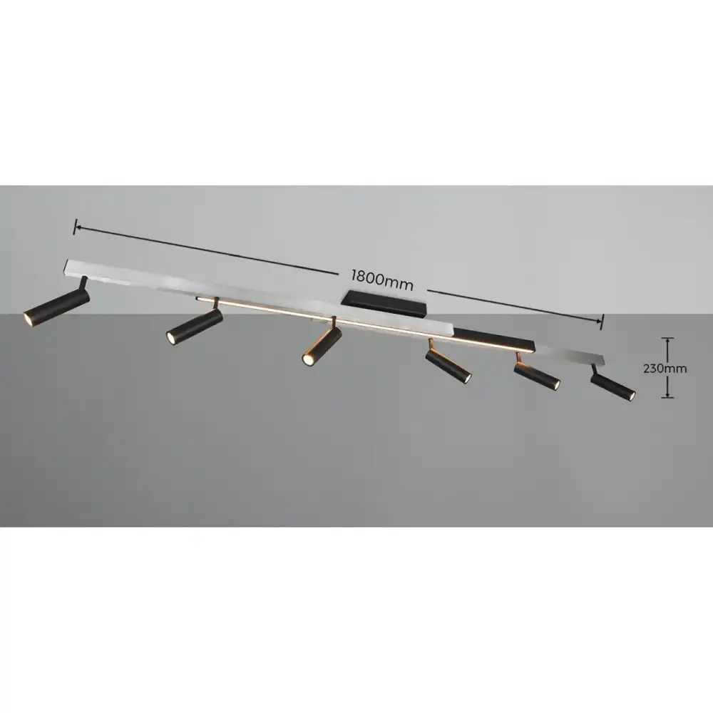 Trio Leuchten Hängelampe Zeno 6-flammig L 112,5 cm grau Trio Leuchten Hängelampe Zeno 6-flammig L 112,5 cm grau