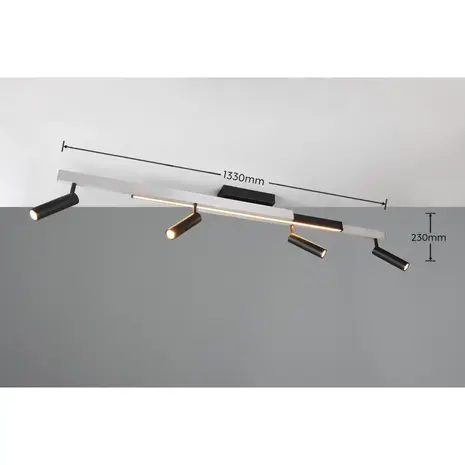 Trio Leuchten Hängelampe Zeno 4-flammig L 85 cm grau Trio Leuchten Hängelampe Zeno 4-flammig L 85 cm grau