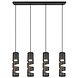 Trio Leuchten Hängelampe Stream 4-flammig L 80 cm schwarz