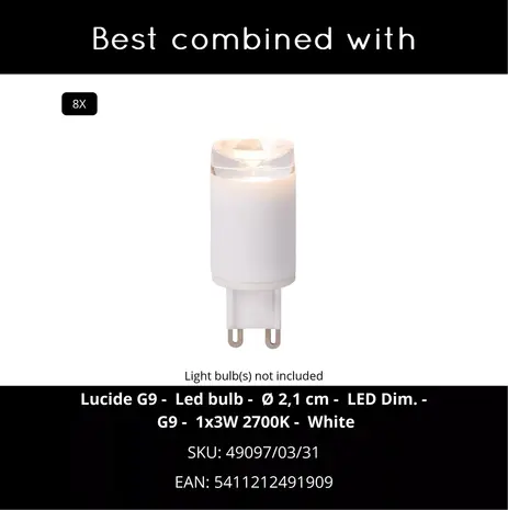 Lucide KEONI – Deckenstrahler – 8xG9 – Taupe | Essential