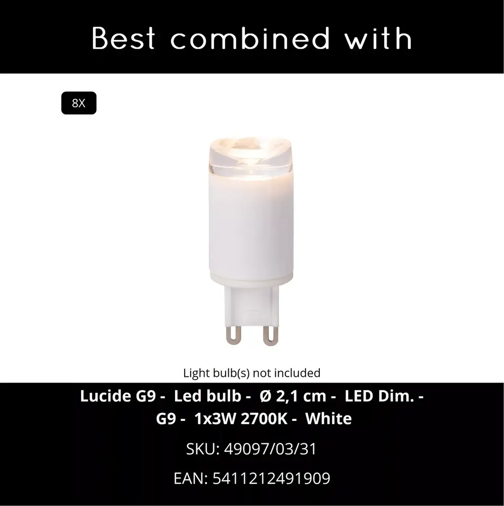 Lucide KEONI – Deckenstrahler – 8xG9 – Kaffee | Essential