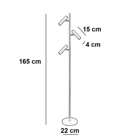 Freelight Stehlampe Undici, 3-flammig, H 165 cm, bronze-gold