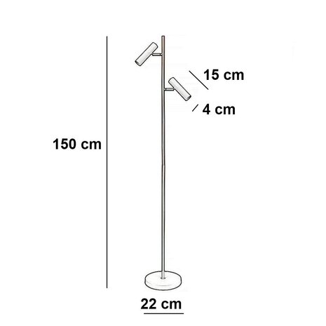Freelight Stehlampe Undici, 2-flammig, H 150 cm, bronze-gold