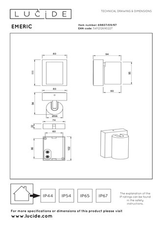 Lucide EMERIC – Wandstrahler / Wandleuchte für den Innen- und Außenbereich – LED – CCT – 1×9 W 2700 K/4000 K – IP65 – Rostbraun | Essential Lucide EMERIC – Wandstrahler / Wandleuchte für den Innen- und Außenbereich – LED – CCT – 1×9 W 2700 K/4000 K – IP65 – Rostbraun | Essential