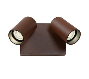 Lucide EMERIC – Wandstrahler / Wandleuchte für den Innen- und Außenbereich – LED – CCT – 2×9 W 2700 K/4000 K – IP65 – Rostbraun | Essential Lucide EMERIC – Wandstrahler / Wandleuchte für den Innen- und Außenbereich – LED – CCT – 2×9 W 2700 K/4000 K – IP65 – Rostbraun | Essential