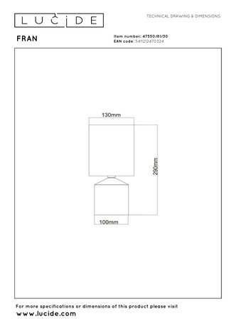 Lucide FRAN – Tischleuchte – Ø 13 cm – 1xE14 – Schwarz | Essential Lucide FRAN – Tischleuchte – Ø 13 cm – 1xE14 – Schwarz | Essential