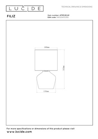 Lucide FILIZ – Tischleuchte – Ø 16 cm – 1xE14 – Taupe | Essential Lucide FILIZ – Tischleuchte – Ø 16 cm – 1xE14 – Taupe | Essential