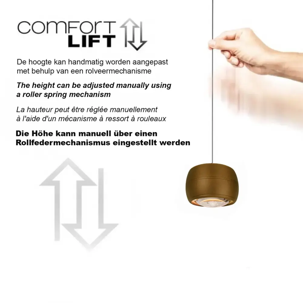 Freelight Hängelampe Cosmo 5-flammig L 120 cm Komfortlift Bronze Gold Freelight Hängelampe Cosmo 5-flammig L 120 cm Komfortlift Bronze Gold