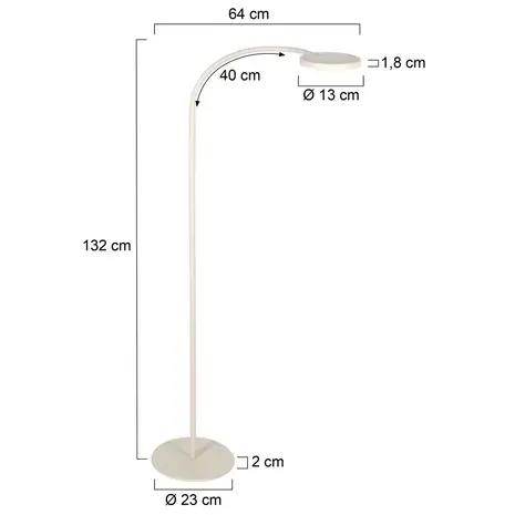 Mexlite Stehleuchte Platu H 132 cm beige