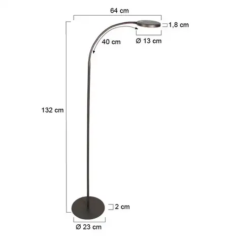 Mexlite Stehlampe Platu, Höhe 132 cm, Farbe: Kakao