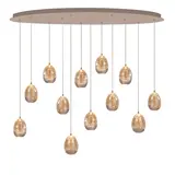 Highlight Hängelampe Egg oval 12-flammig L 140 cm Champagner