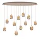 Highlight Hängeleuchte Egg, oval, 12-flammig, L 140 cm, champagnerfarben