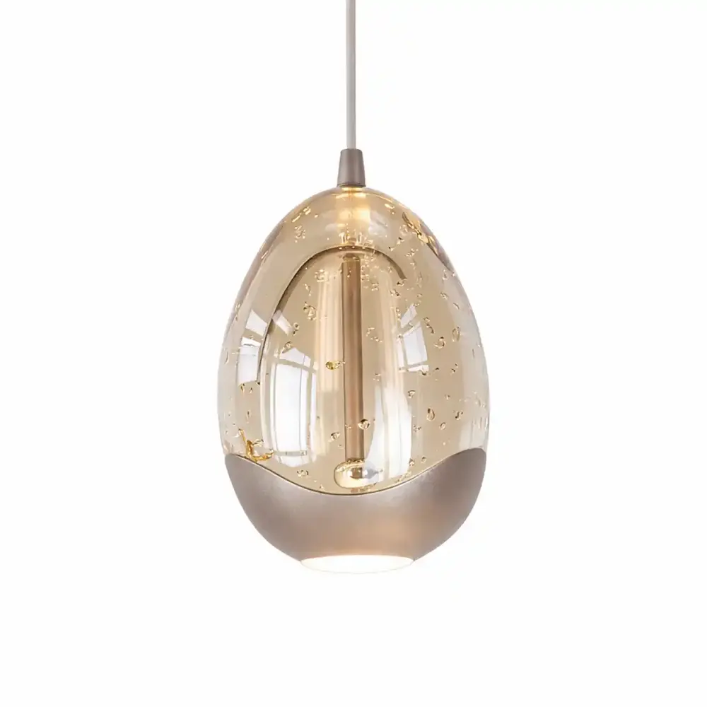 Highlight Hängelampe Egg oval 12-flammig L 140 cm Champagner