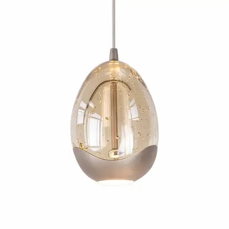 Highlight Hängelampe Egg oval 12-flammig L 140 cm Champagner